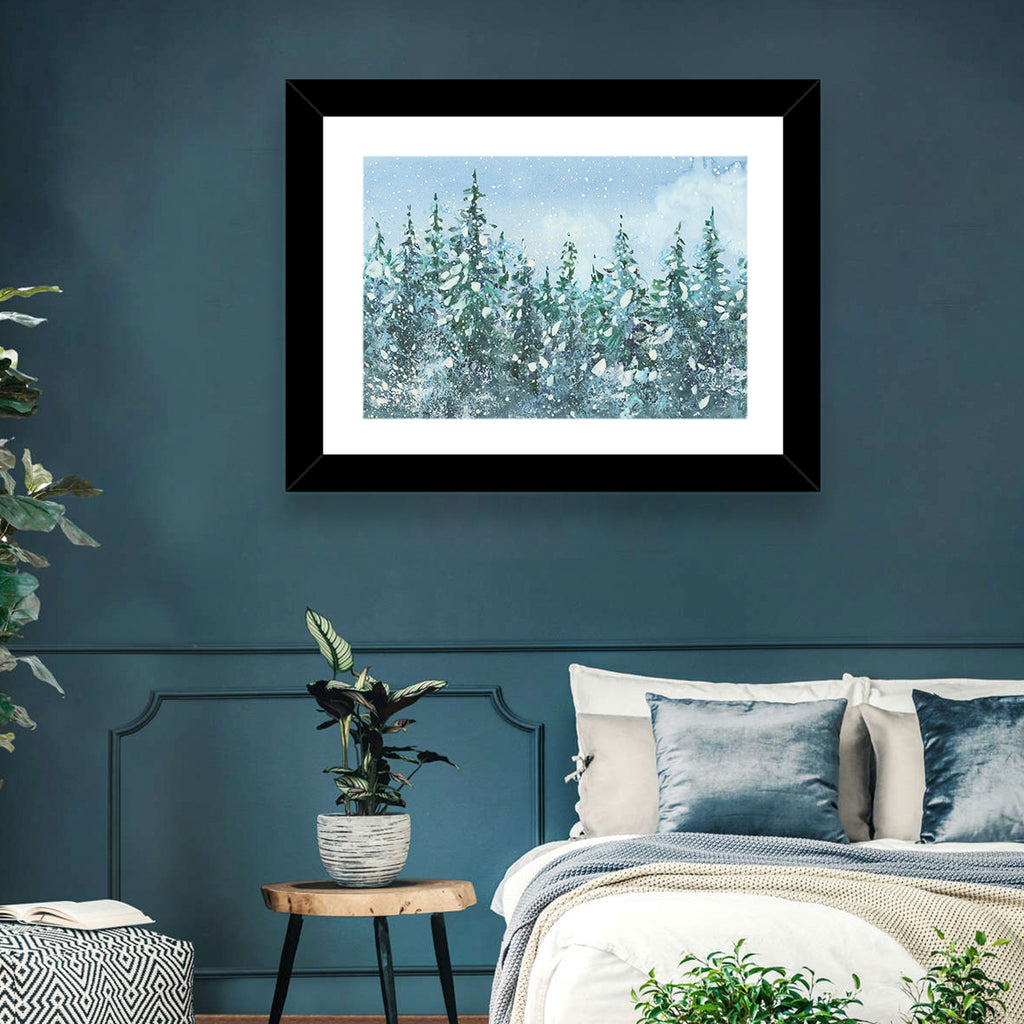 Snowy Spruce Forest Wall Art