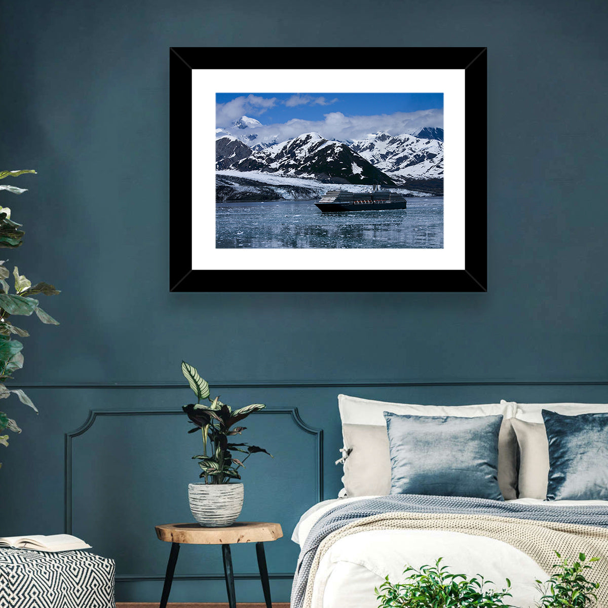 Cruise Ship in Yakutat Bay Wall Art in a room, landscape