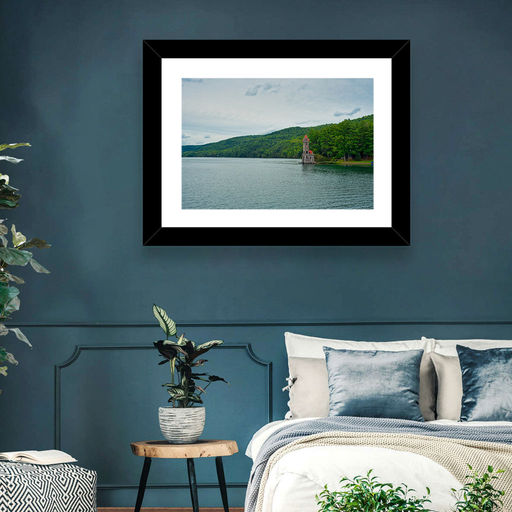 Otsego Lake View with Stone Tower Wall Art