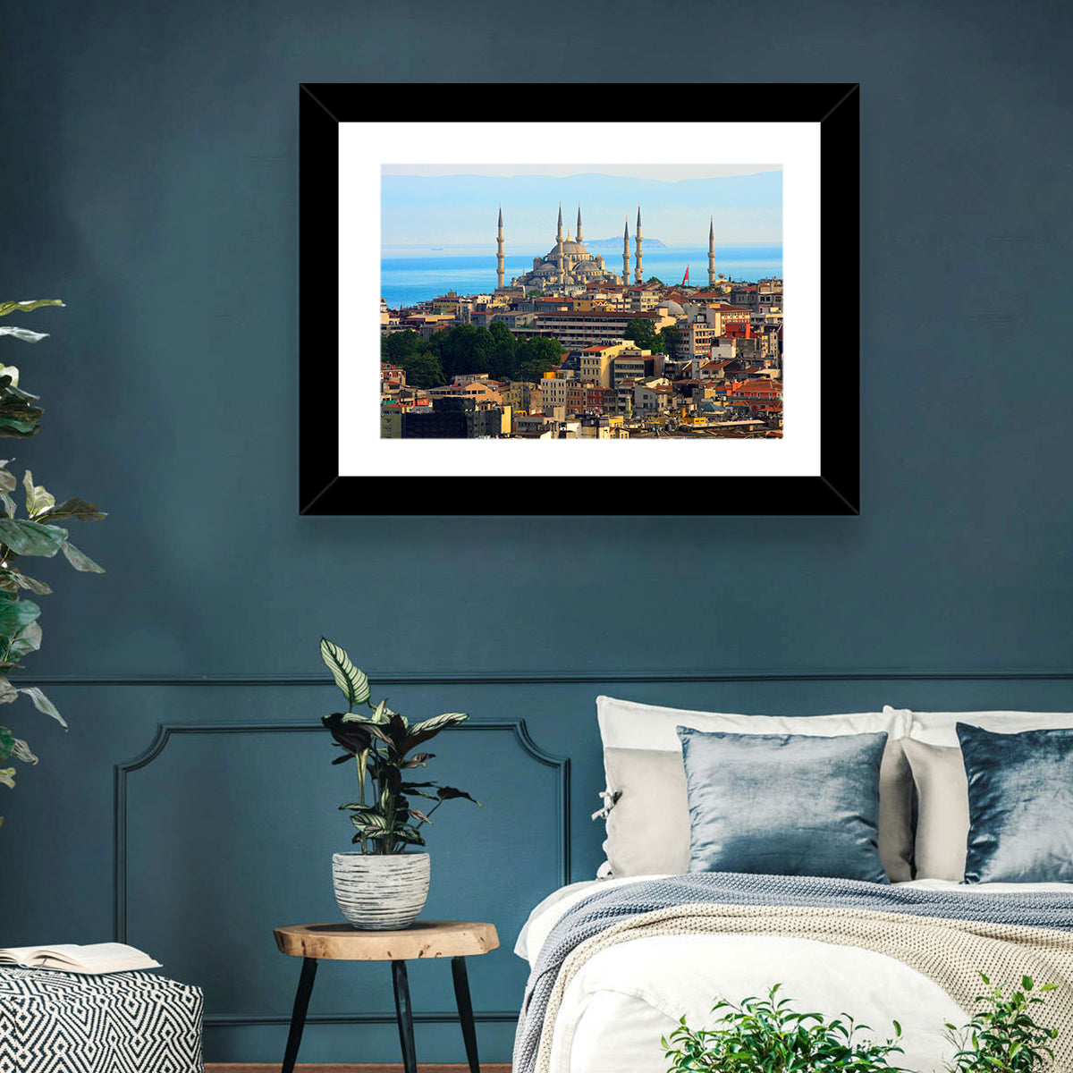 Sultan Ahmed Mosque Skyline Wall Art in a room, landscape