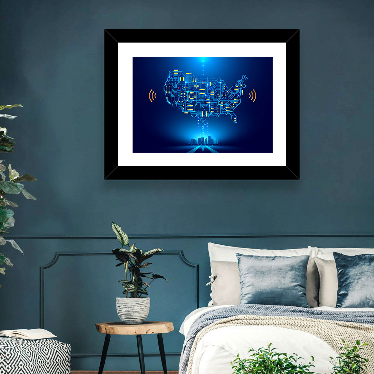 USA Circuit Map Wall Art