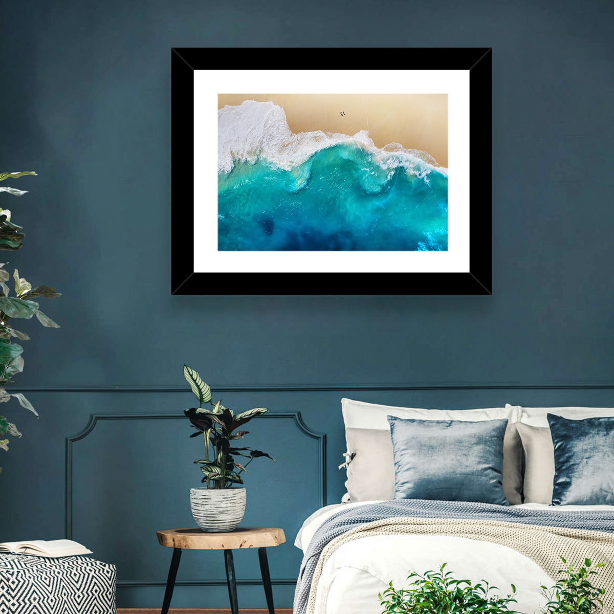 Nusa Penida Aerial Beach Wall Art in a room, landscape