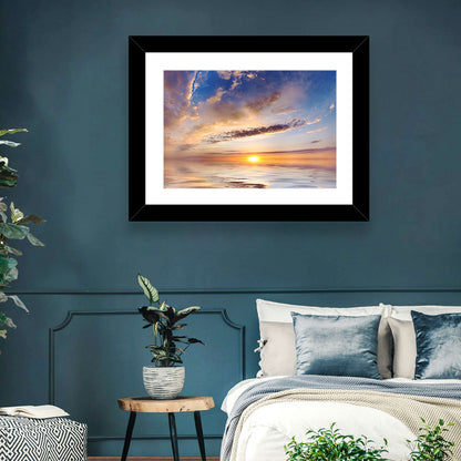Sunlit Clouds Over Calm Sea Wall Art