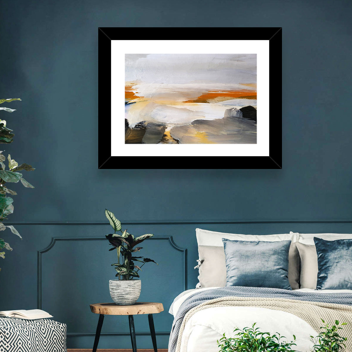 Misty Coastal Horizon Wall Art