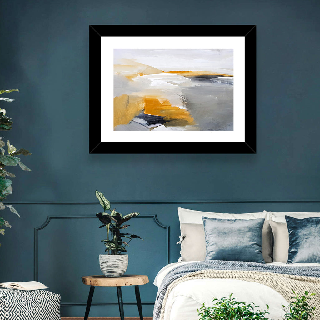 White Coastal Abstract Landscape Wall Art