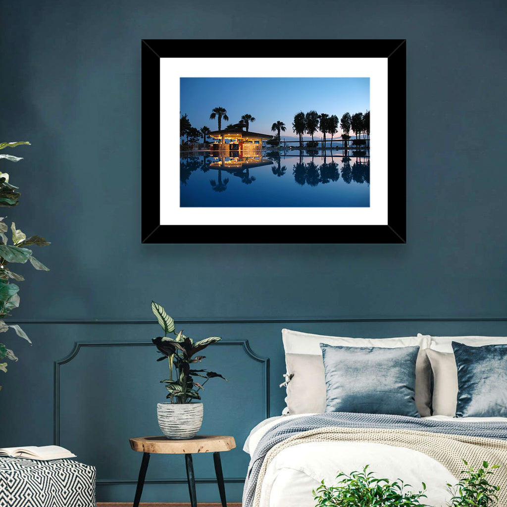 Twilight Poolside Bar Wall Art