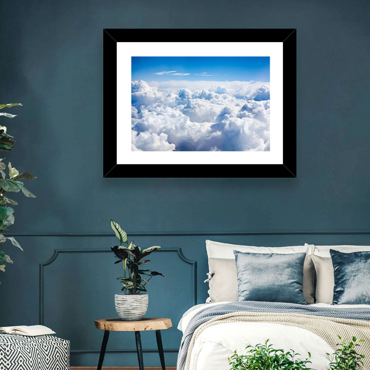 Aerial Cloudscape Wall Art in a room, landscape