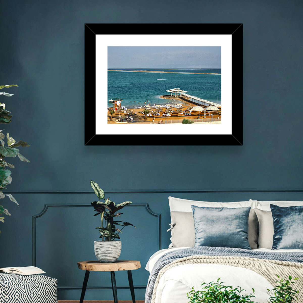 Dead Sea Boardwalk Wall Art in a room, landscape