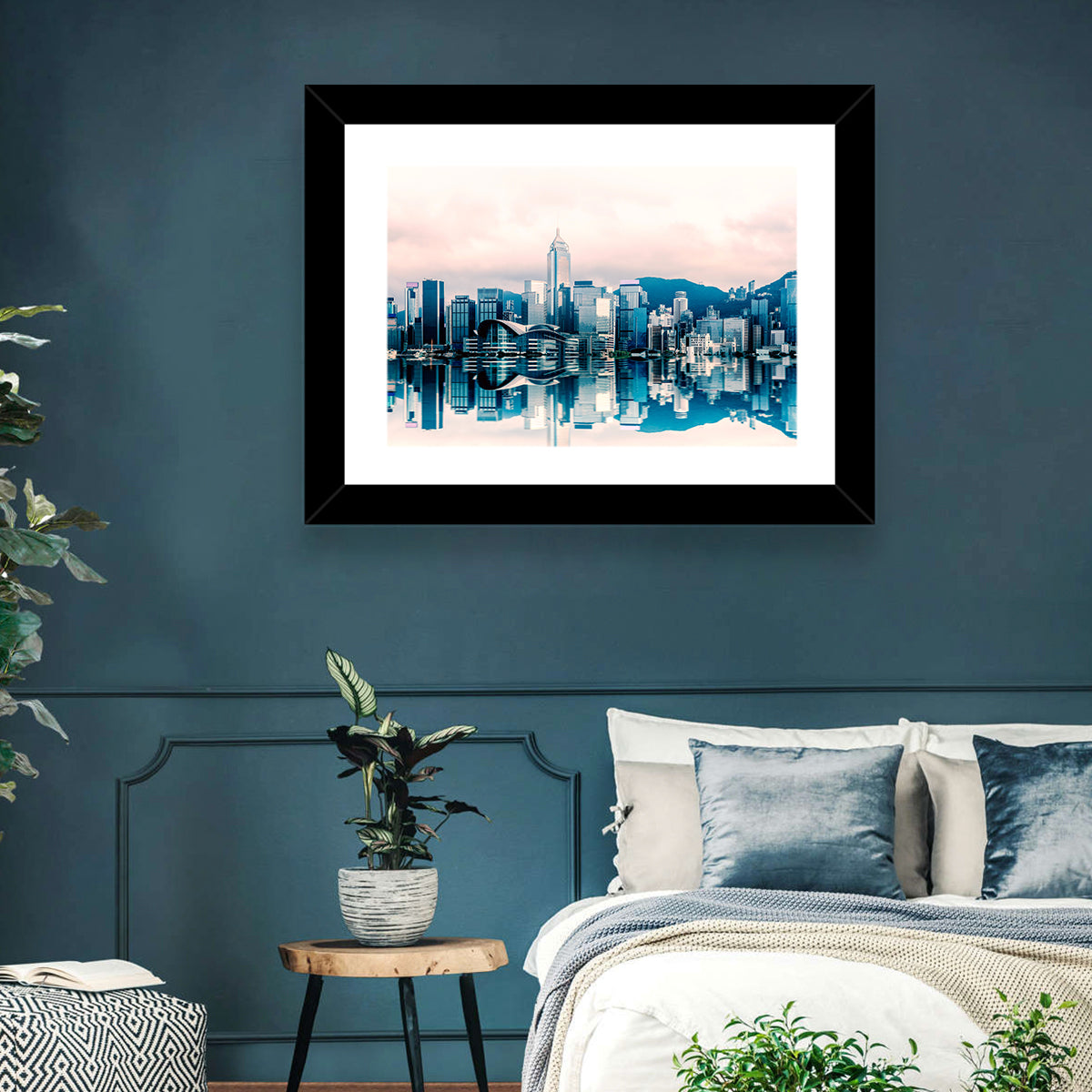 Victoria Harbour Sketch at Dusk Wall Art