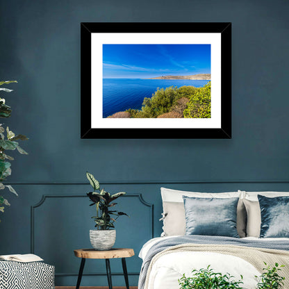 Sunlit Albanian Coastline Wall Art