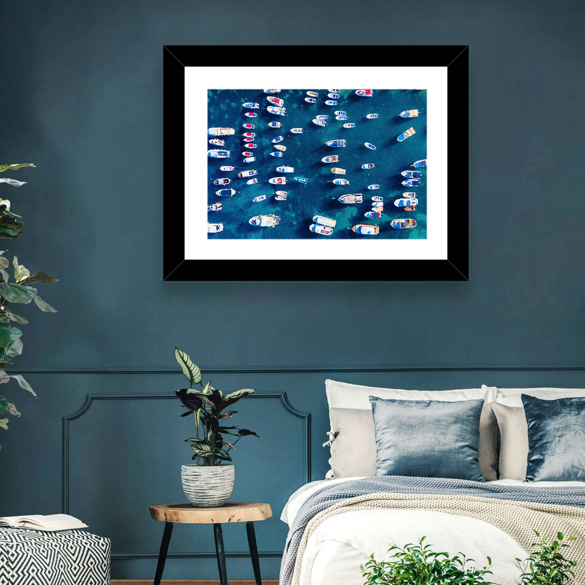 Aerial Boats Over Turquoise Sea Wall Art