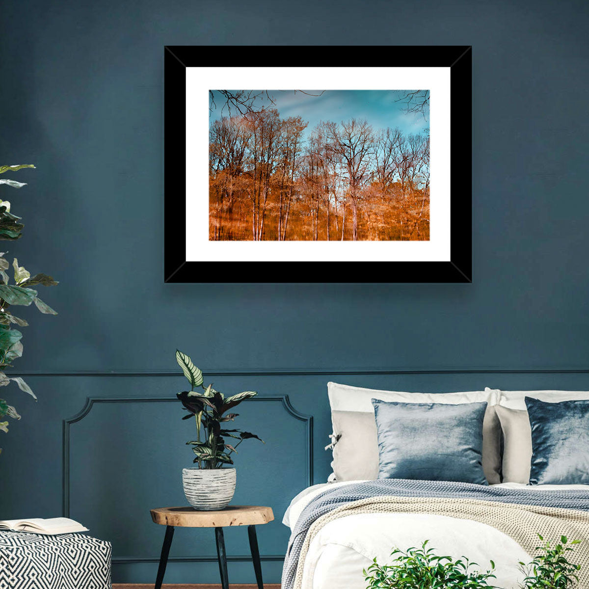 Autumn Reflection Wall Art in a room, landscape