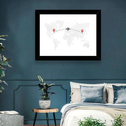 Air Travel World Map Wall Art