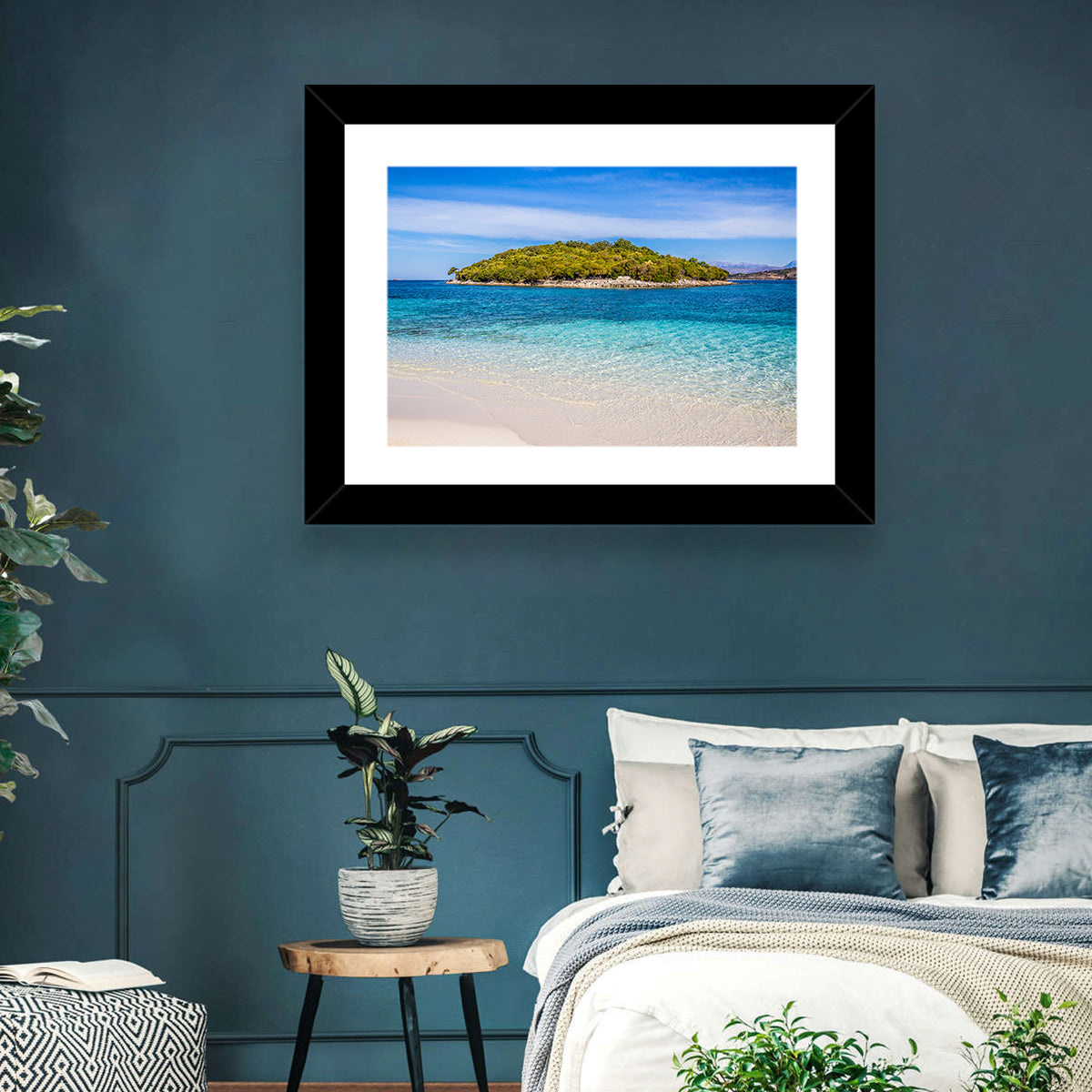 Butrint Turquoise Island Beach Wall Art