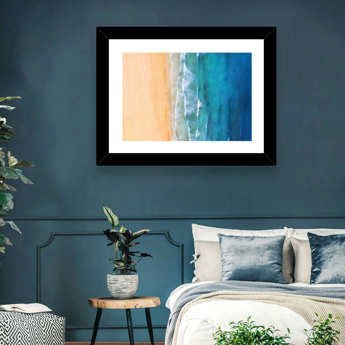 Aerial Iceland Coastline Wall Art in a room, landscape