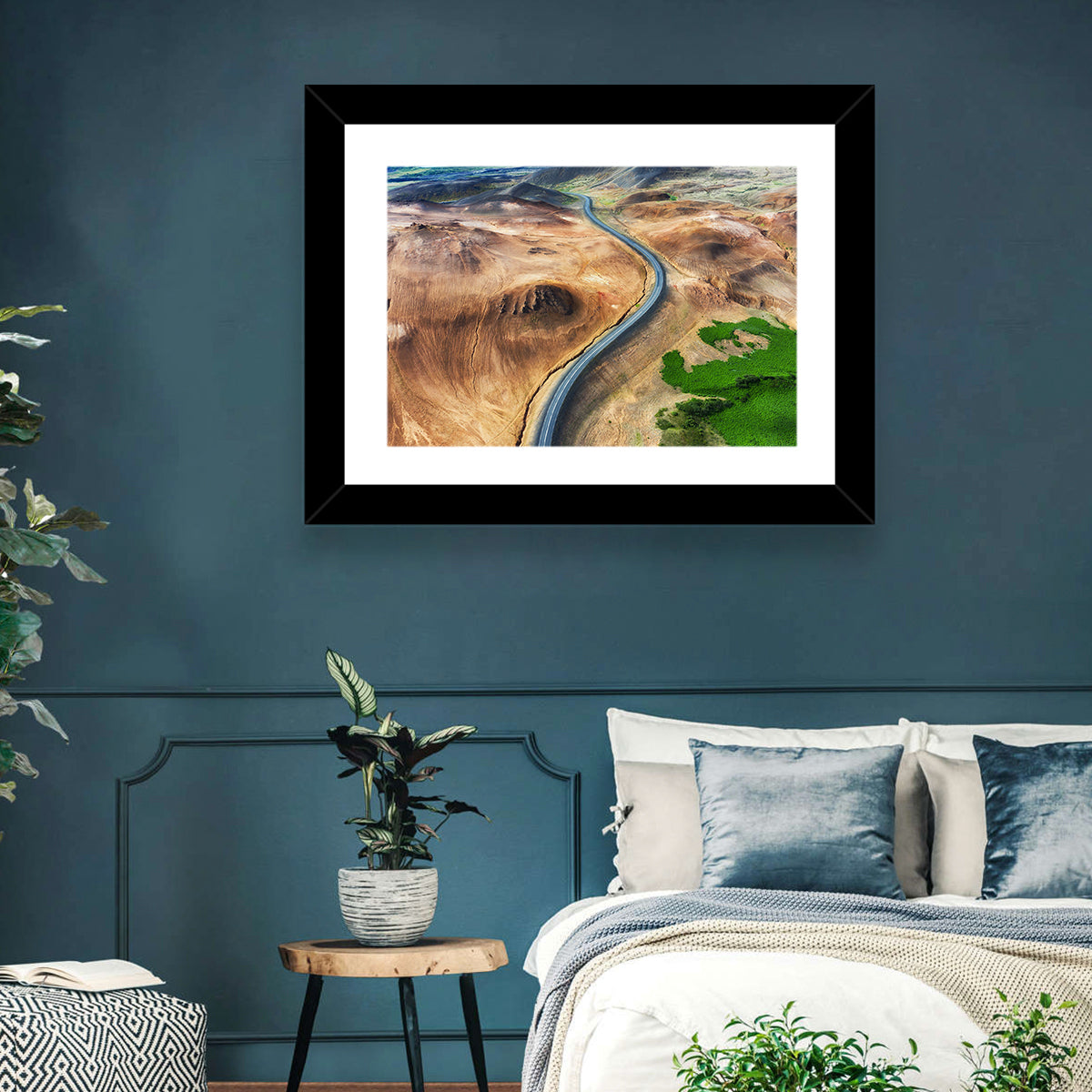 Winding Road in Geysers Valley Wall Art in a room, landscape