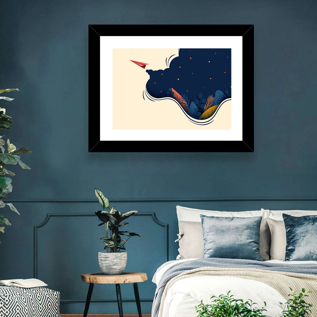 Paper Airplane in Flight Wall Art
