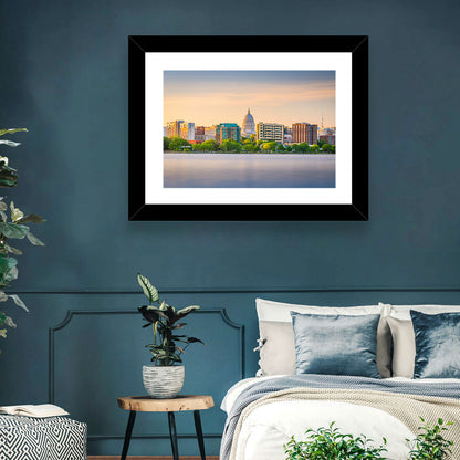 Madison Skyline at Lake Monona Wall Art