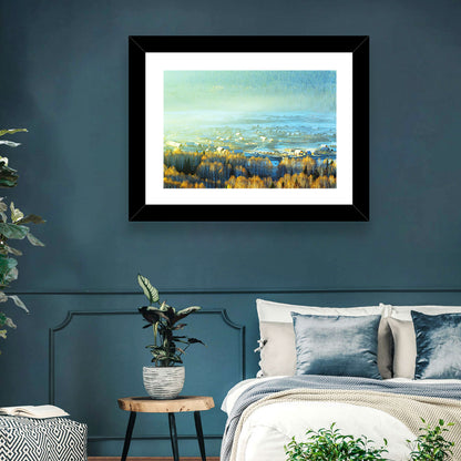 Misty Xinjiang Village Wall Art
