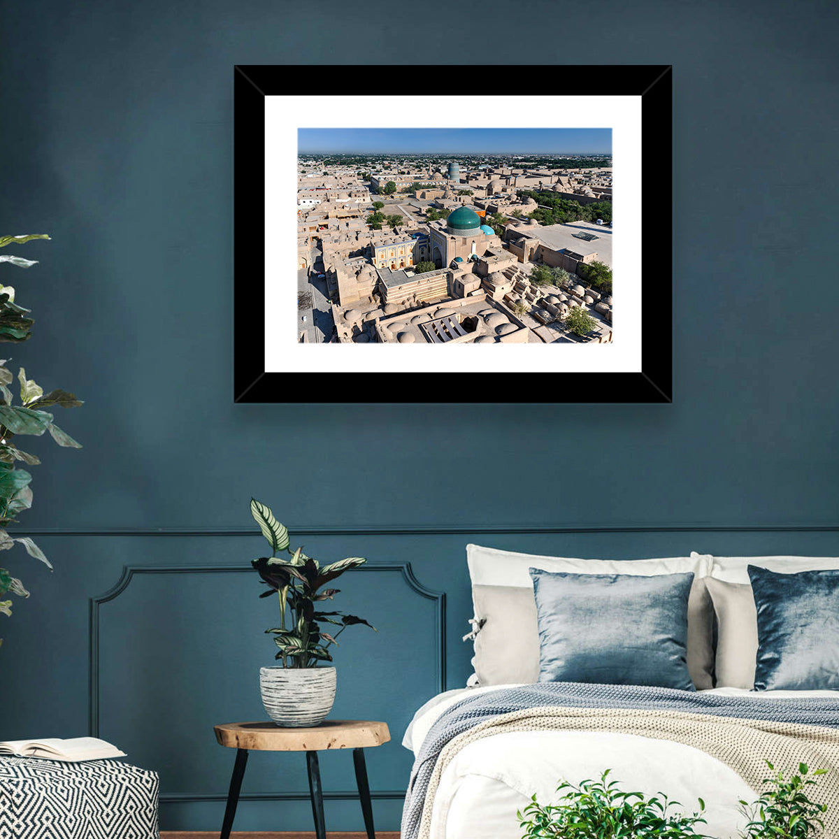 Khiva Green Dome Madrassa Wall Art in a room, landscape