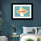 Delaware State Map Graphic Wall Art