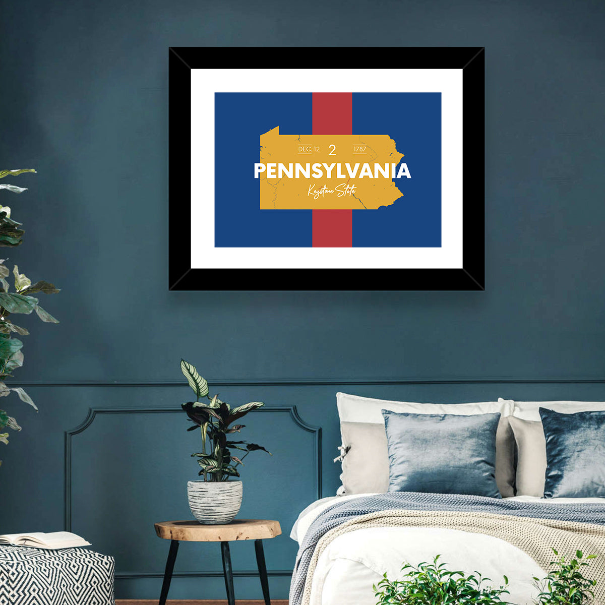 Keystone State Map Graphic Wall Art