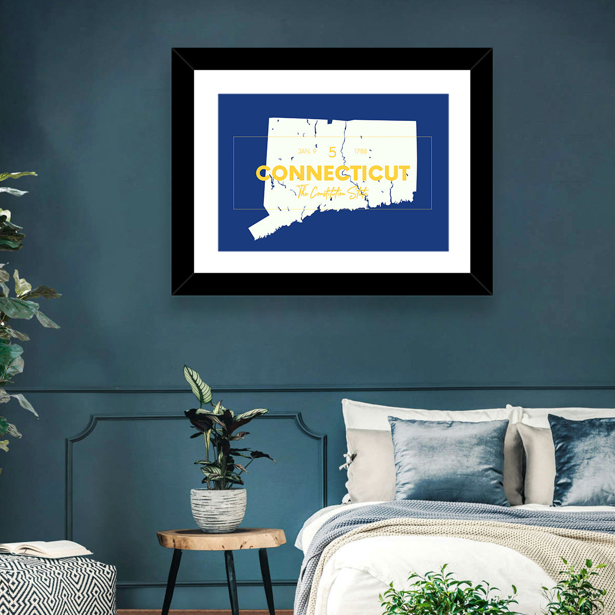 Connecticut State Silhouette Wall Art