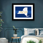 New York State Typographic Map Wall Art