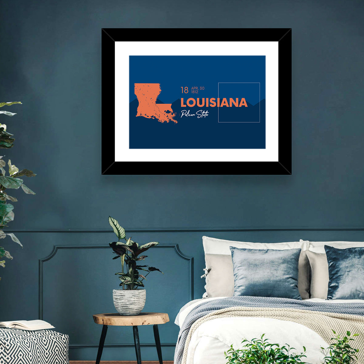 Louisiana Map, Pelican State Wall Art