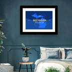 Michigan Shield Map Graphic Wall Art