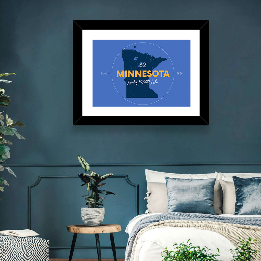 Minnesota State Outline Graphic Wall Art