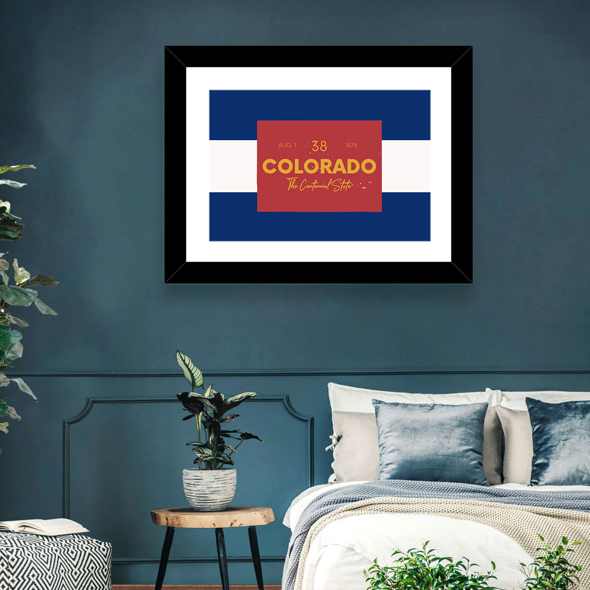 Colorado State Flag Map Wall Art