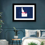 Idaho Gem State Map Wall Art