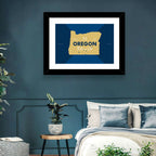 Oregon Typographic Map Wall Art