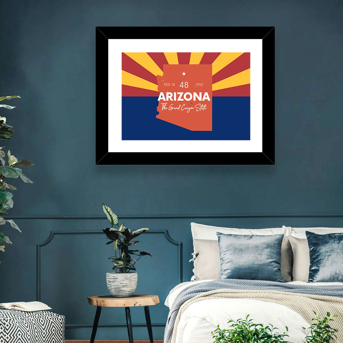 Arizona Sunburst Map Wall Art
