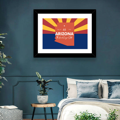 Arizona Sunburst Map Wall Art