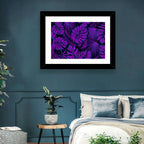 Violet Tropical Leaves Wall Art