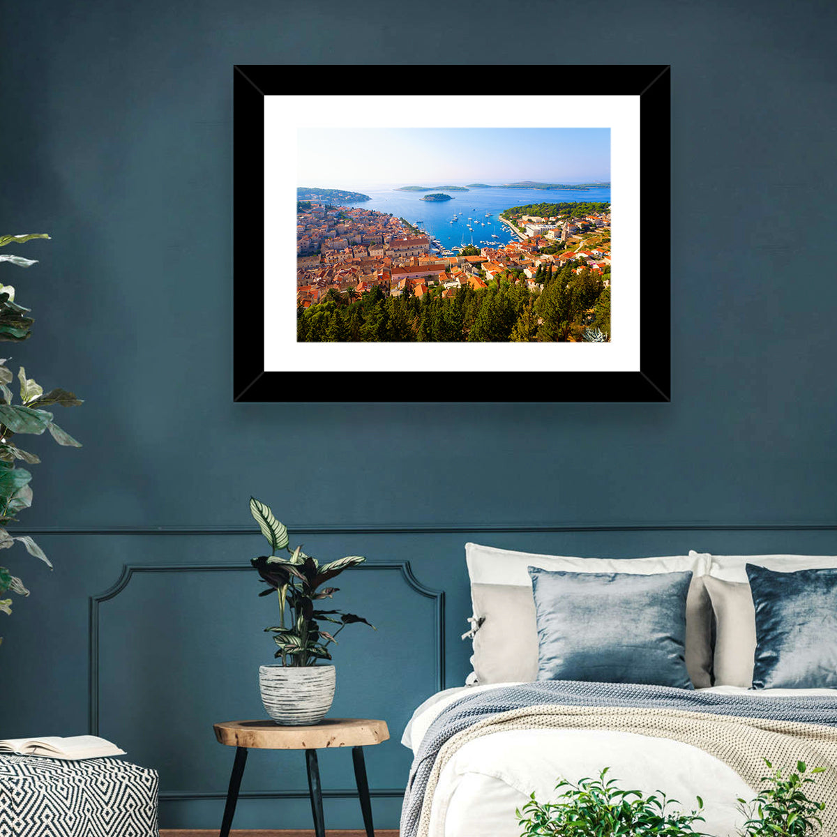 Hvar Harbor Aerial View Wall Art
