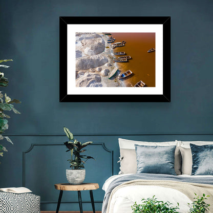 Lac Rose Boats and Salt Mounds Wall Art