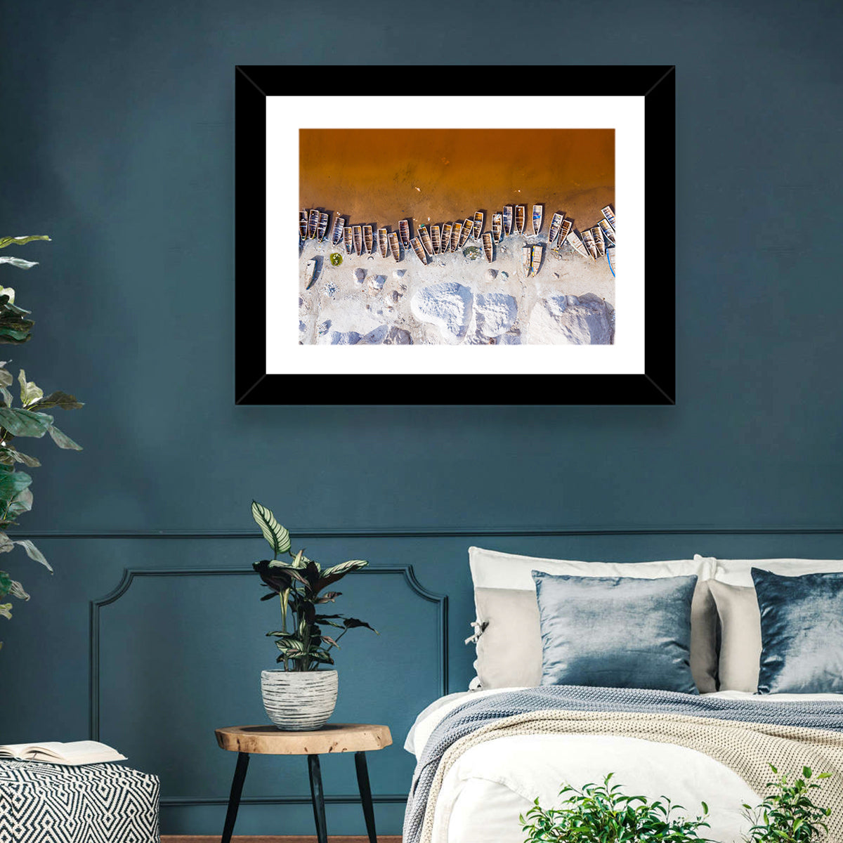 Lac Rose Boats Aerial View Wall Art
