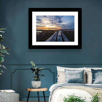 Mobile Bay Bridge at Sunset Wall Art