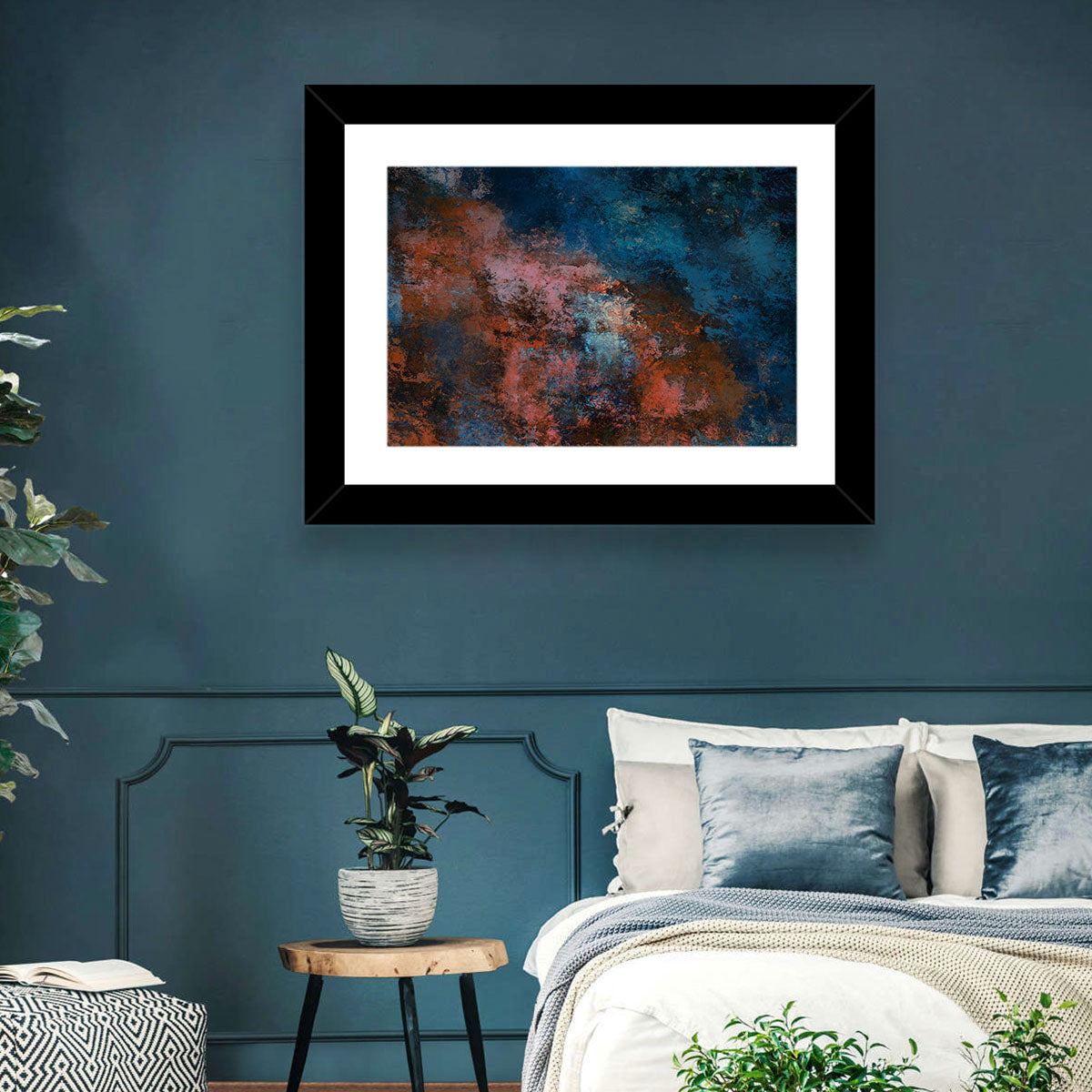 Blue to Rust Color Field Wall Art