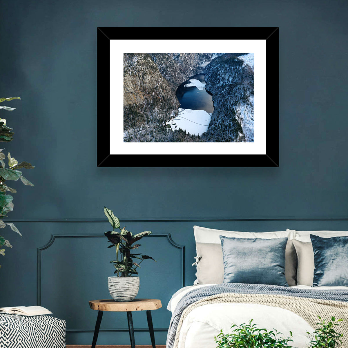 Toplitz Lake Winter Aerial Wall Art