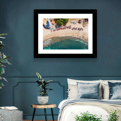 Aerial Tarrafal Beach Fishing Boats Wall Art