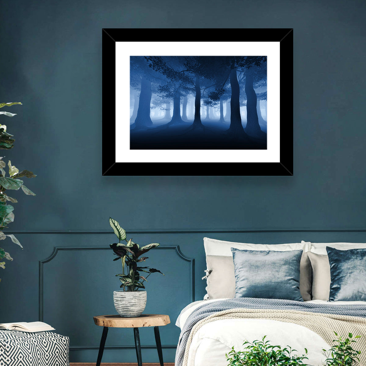 Midnight Blue Forest Wall Art