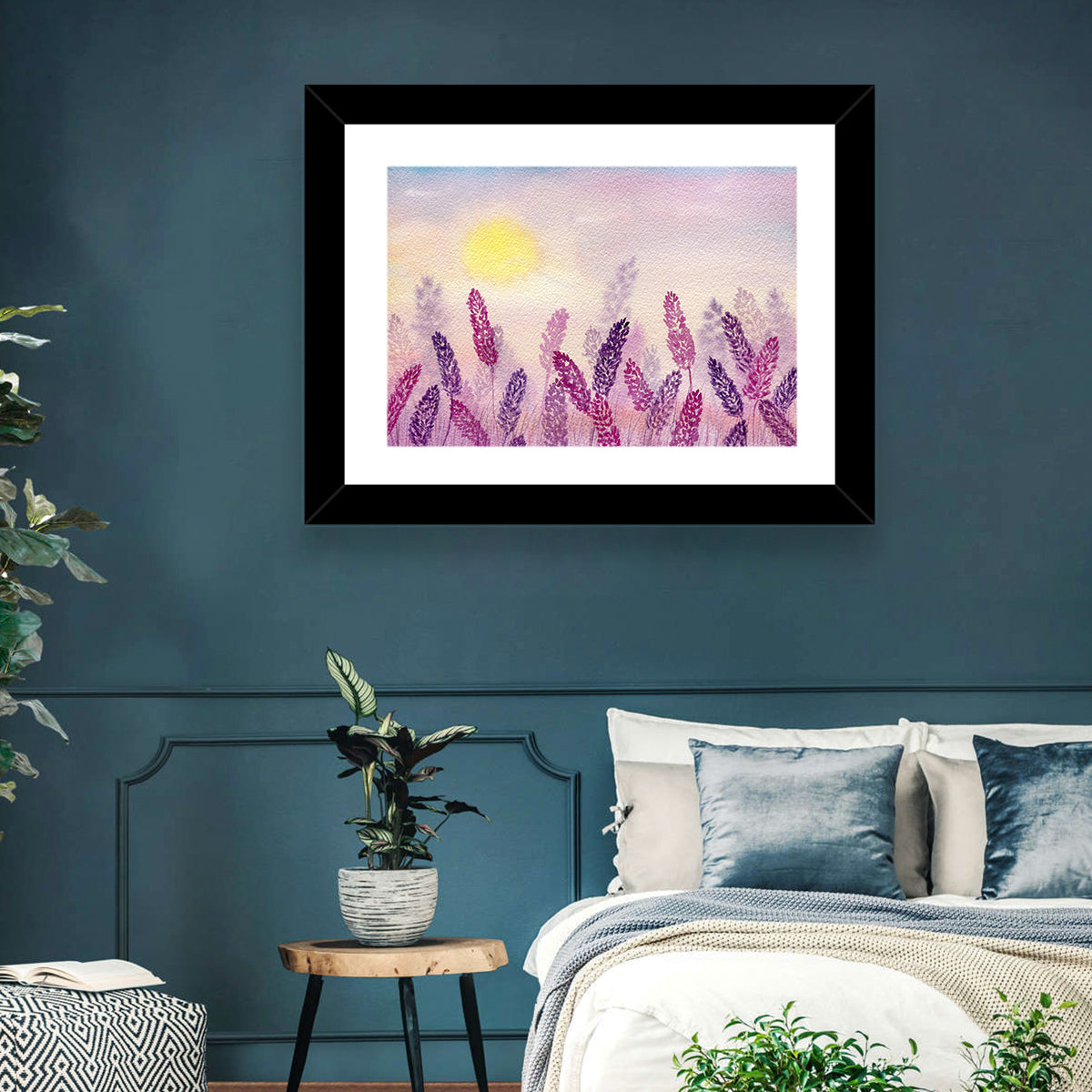 Sunlit Lavender Field Wall Art