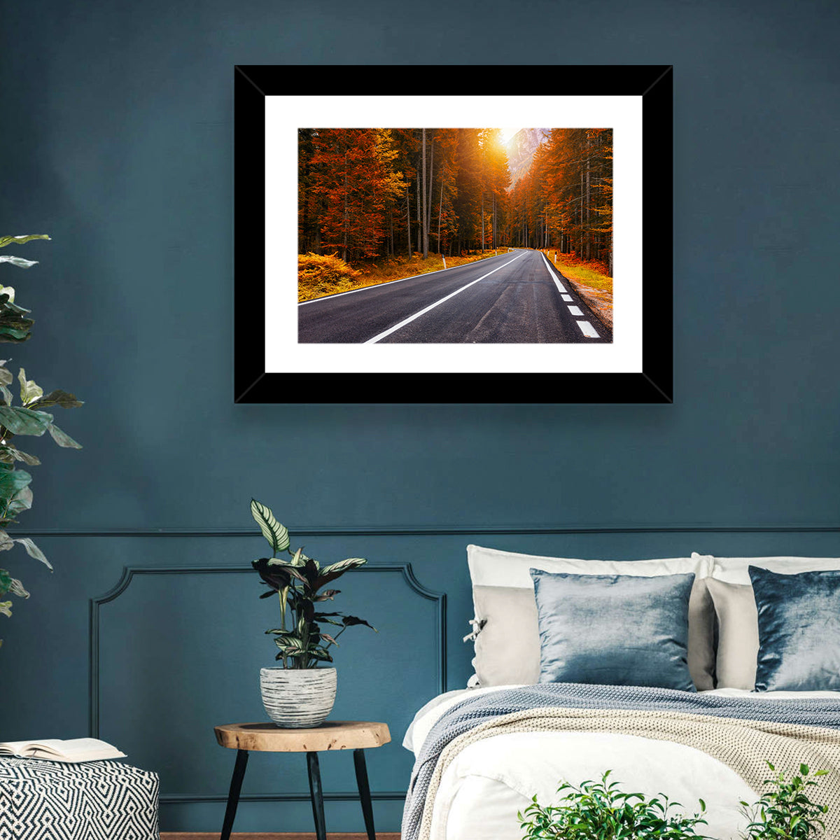 Golden Hour Forest Road Wall Art