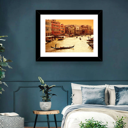 Grand Canal Gondola at Golden Hour Wall Art