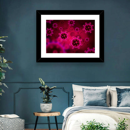 Microscopic Virus Particle Study Wall Art