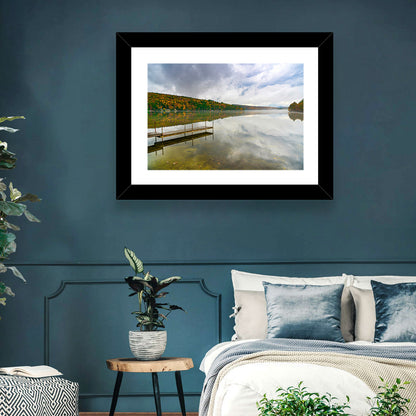 Misty Dock at Lake Squam Wall Art